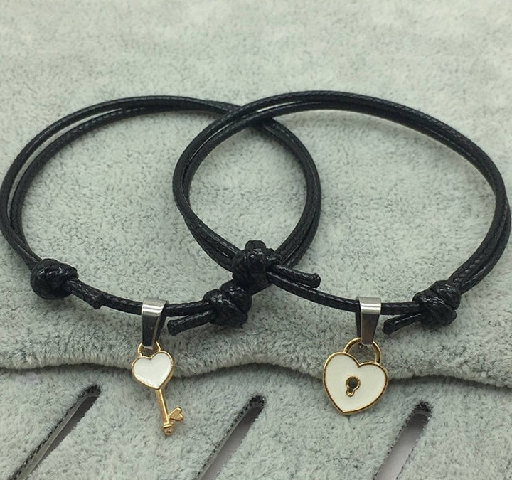 Small key love couple bracelet