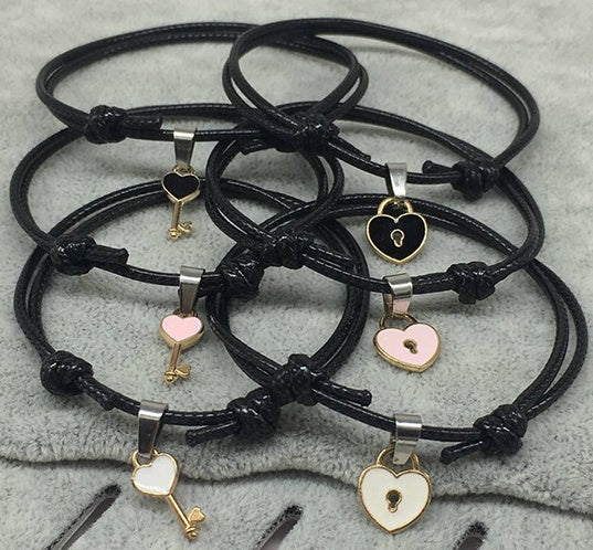 Small key love couple bracelet