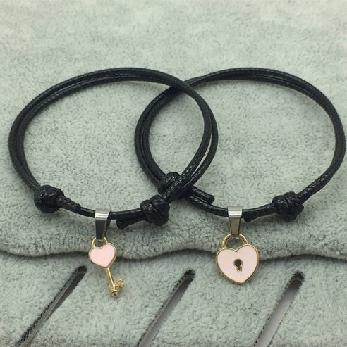 Small key love couple bracelet