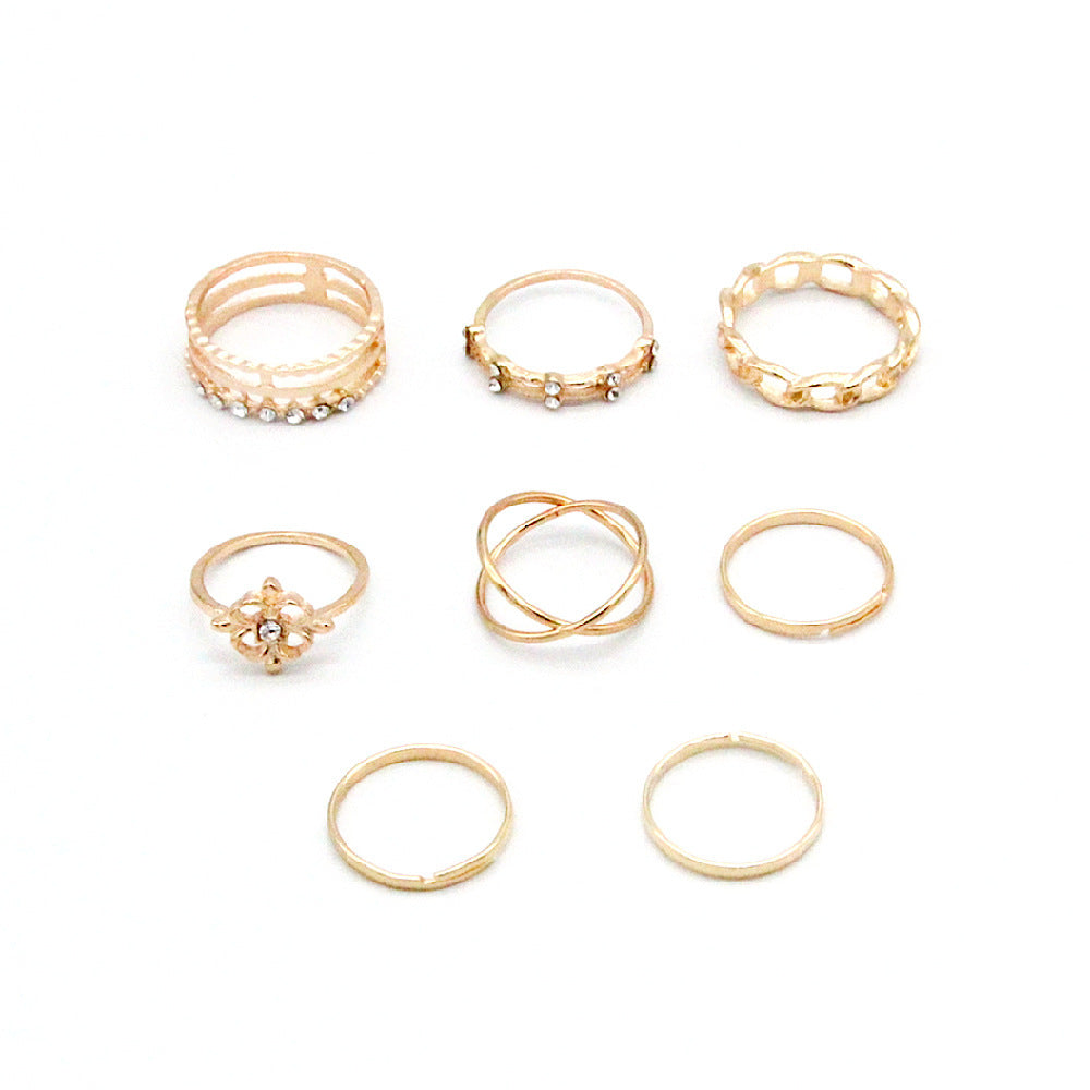 Retro Personality 8 Pieces Set Rings